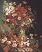 Vincent Van Gogh Vase wtih Poppies,Cornflowers,Peonies and Chrysanthemums (nn04) oil painting on canvas